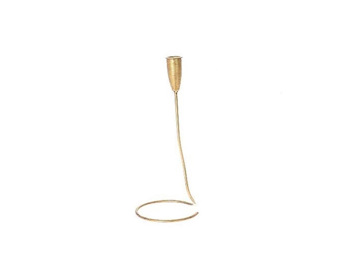 Hbx natural living kandelaar astan metaal 11,5xh38,3cm goud