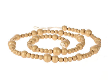Hbx natural living deco woonketting hout l165cm goud