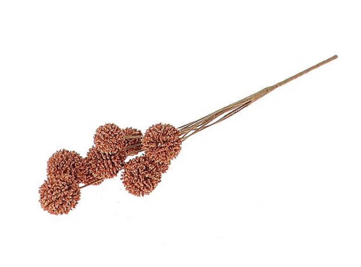 Hbx natural living kunstbloem met 10 bollen l58cm bruin