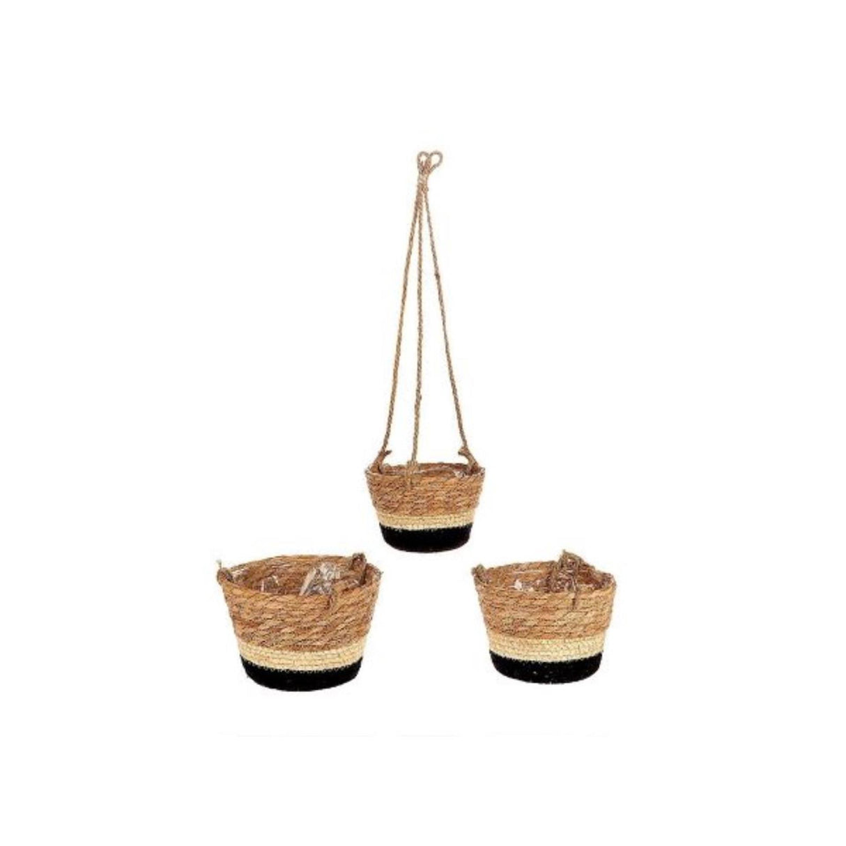 Hbx natural living hanger makka set a 3 ø14 ø16 ø18cm