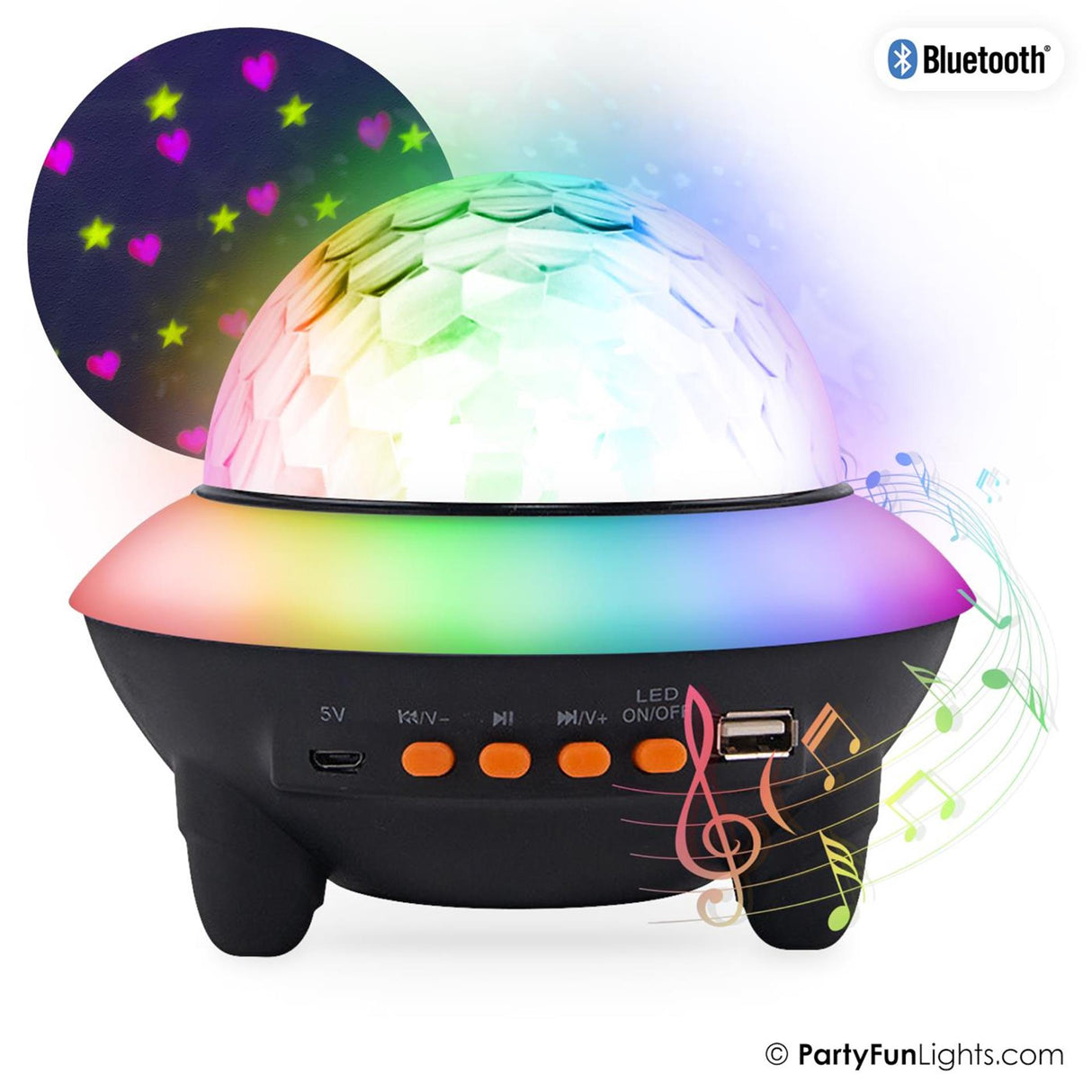 Partyfun lights bluetooth luidspreker ufo disco