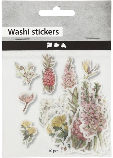 Creativ company masking tape stickers - washi tape stickers - bloemen thema - zelfklevende stickers - esthetische stickers voor planner bullet journal - diy knutselen - afm 25-60 mm - 30 stuks