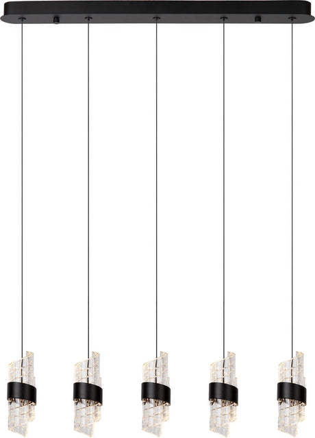 Lucide kligande - hanglamp - led dimbaar - 5x7,8w 2700k - zwart