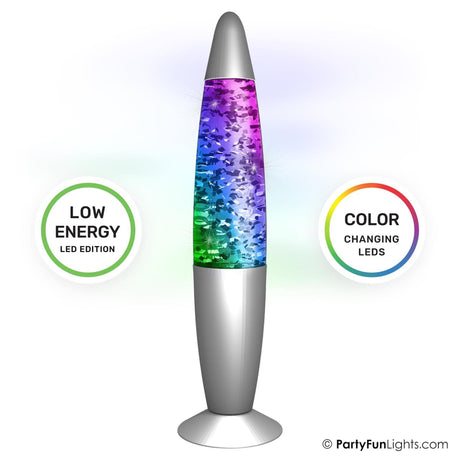 Partyfun lights lavalamp met glitter led h34cm
