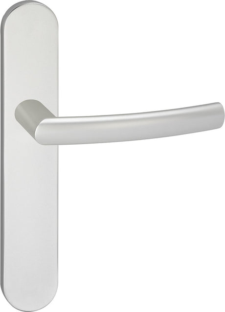 Impresso deurkruk - burton - voor binnen - ovaal deurschild - aluminium - 2 stuks
