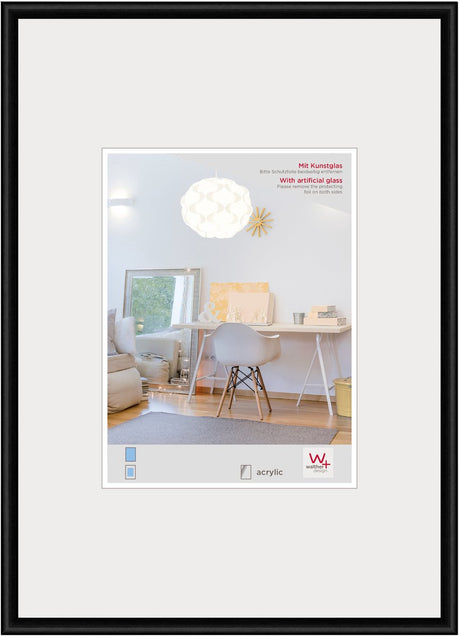Walther new lifestyle - kunststof lijst - fotoformaat 30x40 cm - kunstglas - zwart