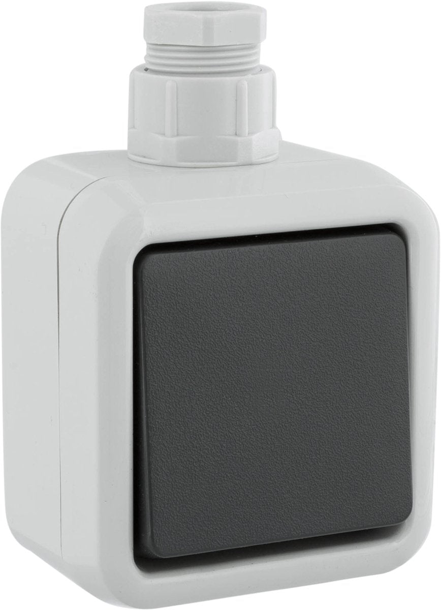 Peha schakelaar - spatwaterdicht - opbouw - wissel - met wartel m20
