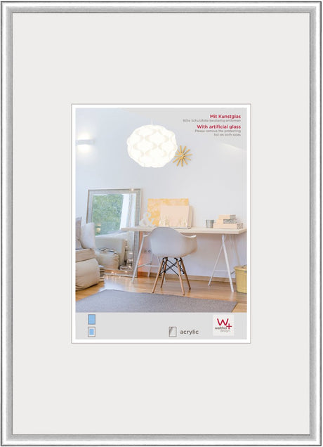 Walther new lifestyle - kunststof lijst - fotoformaat 40x50 cm - kunstglas - zilver