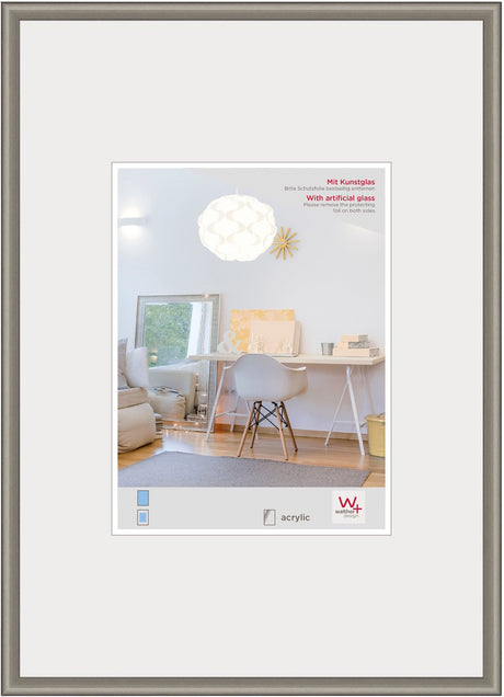 Walther new lifestyle - kunststof lijst - fotoformaat 30x40 cm - kunstglas - staal