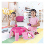 Dolu eenhoorn activiteitentafel + 30 blokken roze