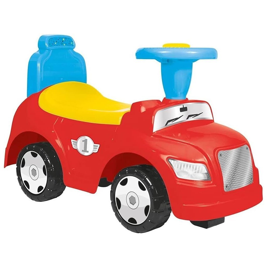 Dolu 2in1 loopauto + toeter rood geel blauw