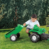 Dolu pedaal trekker graafmachine + aanhanger groen