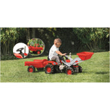 Dolu dolu traptractor met aanhanger en lader rood zwart