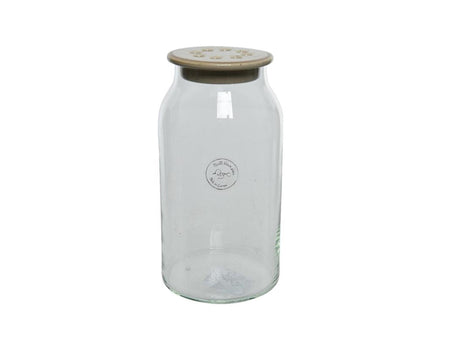 Decoris vaas glas ø11-h20cm schikdeksel