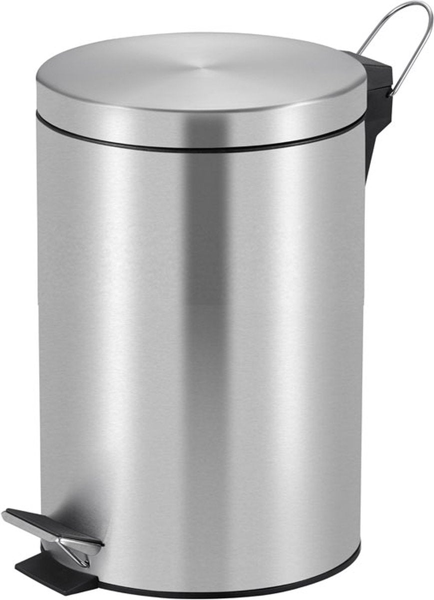 V-part - pedaalemmer 20 liter - stainless steel - mat rvs - prullenbak