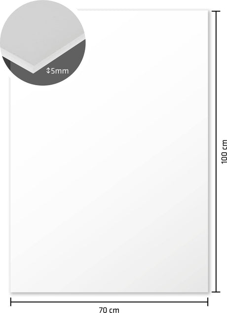 Kangaro foamboard - 70 x 100 cm - 5mm - wit - doos van 10 stuks - k-0075-006
