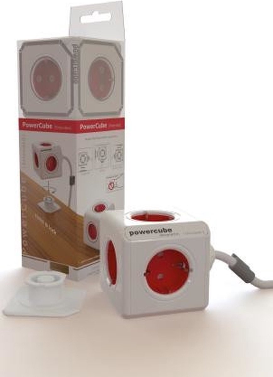Allocacoc stekkerdoos - powercube - 5-voudig - randaarde - 3 x 1.5 mm² - 3 m