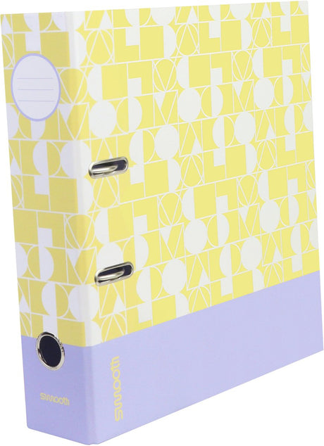 Ancor ordner smooth a4 2r 8cm lila geel - an-113174-f