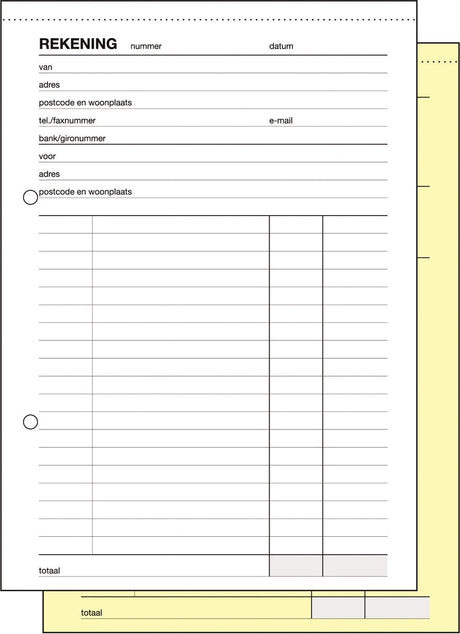 Sigel rekeningblok a5 - expres - 2x50 vel - zelf kopiërend - si-30265