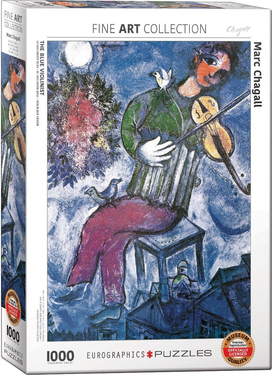 Eurographics - de blauwe violist [le violoniste bleu] - marc chagall - 1000 stukjes 48×68cm (b×h) - fine art legpuzzel