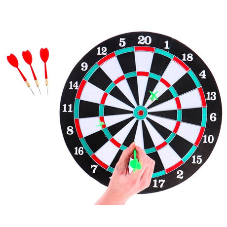 Overige merken dartboard tweezijdig + 6 pijlen 37 cm