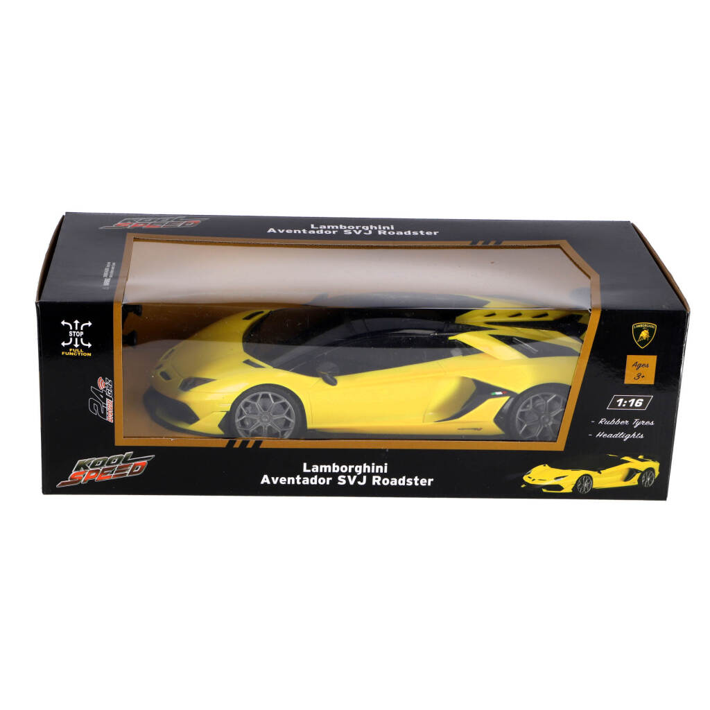 Kool speed rc aventador svj roadster 1:16 + licht geel