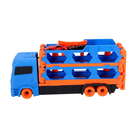 No brand pop-up auto transporter met 2 metal auto's | 2 stuks