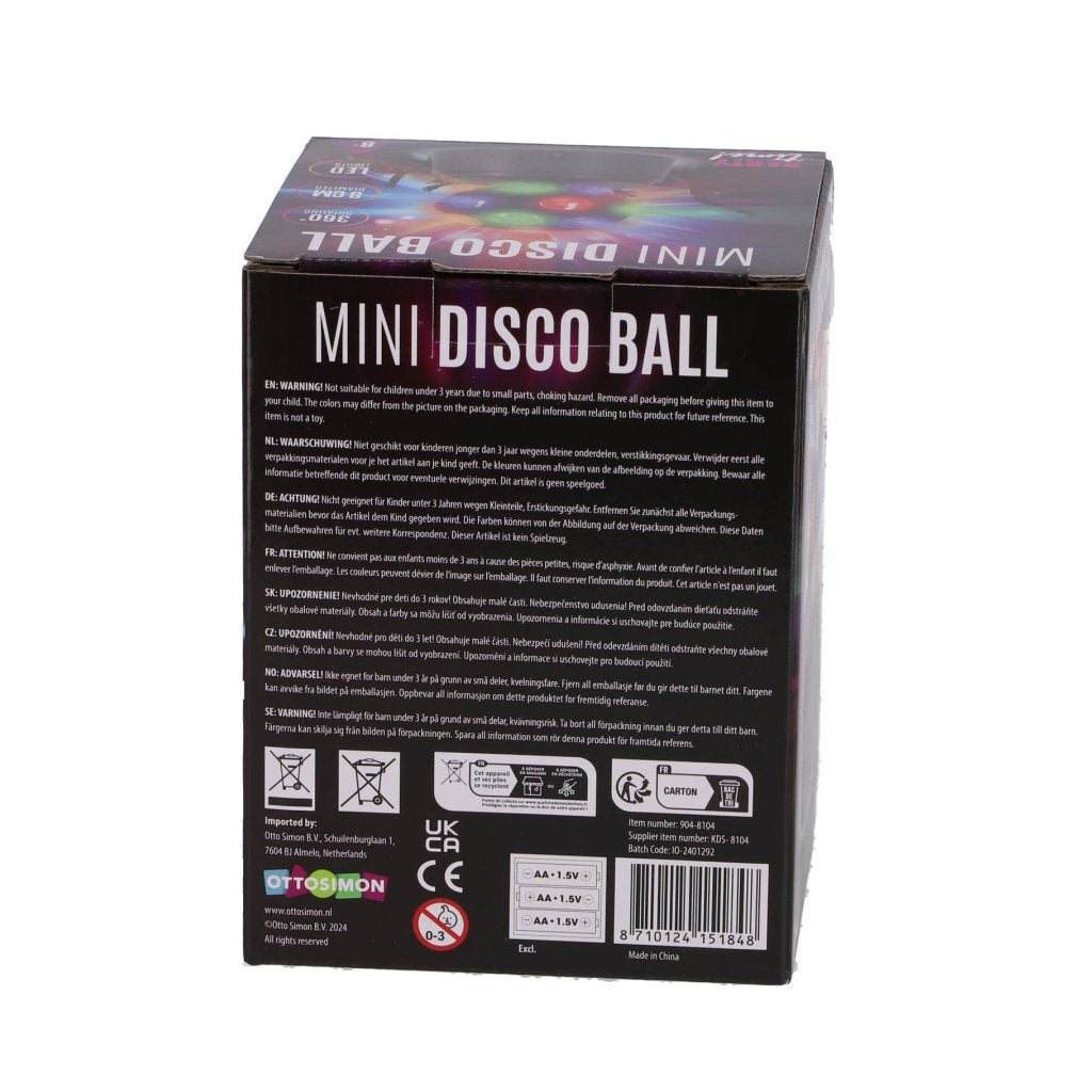 Overige merken led mini disco bal zwart