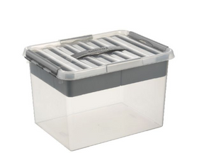 Sunware q-line opbergbox 22l met inzetbak - 40x30x26 cm - transparant