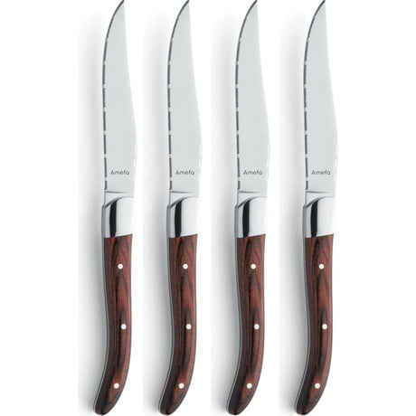 Amefa royal steak steakmessen 4 stuks maroon brown