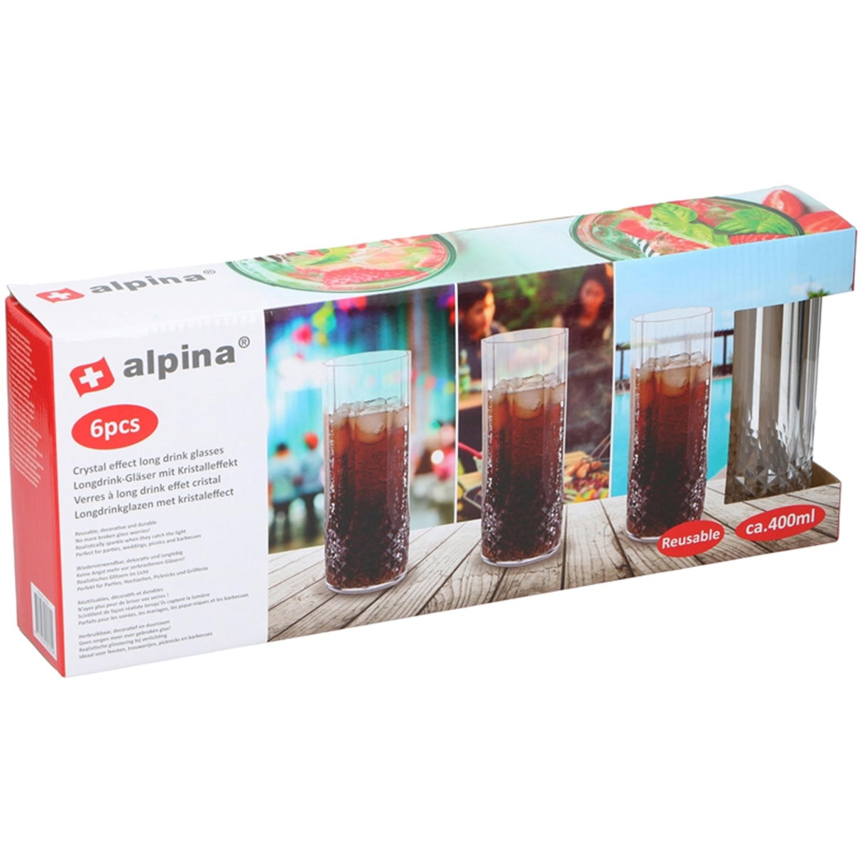 Alpina glazen kunststof 400ml 6dlg