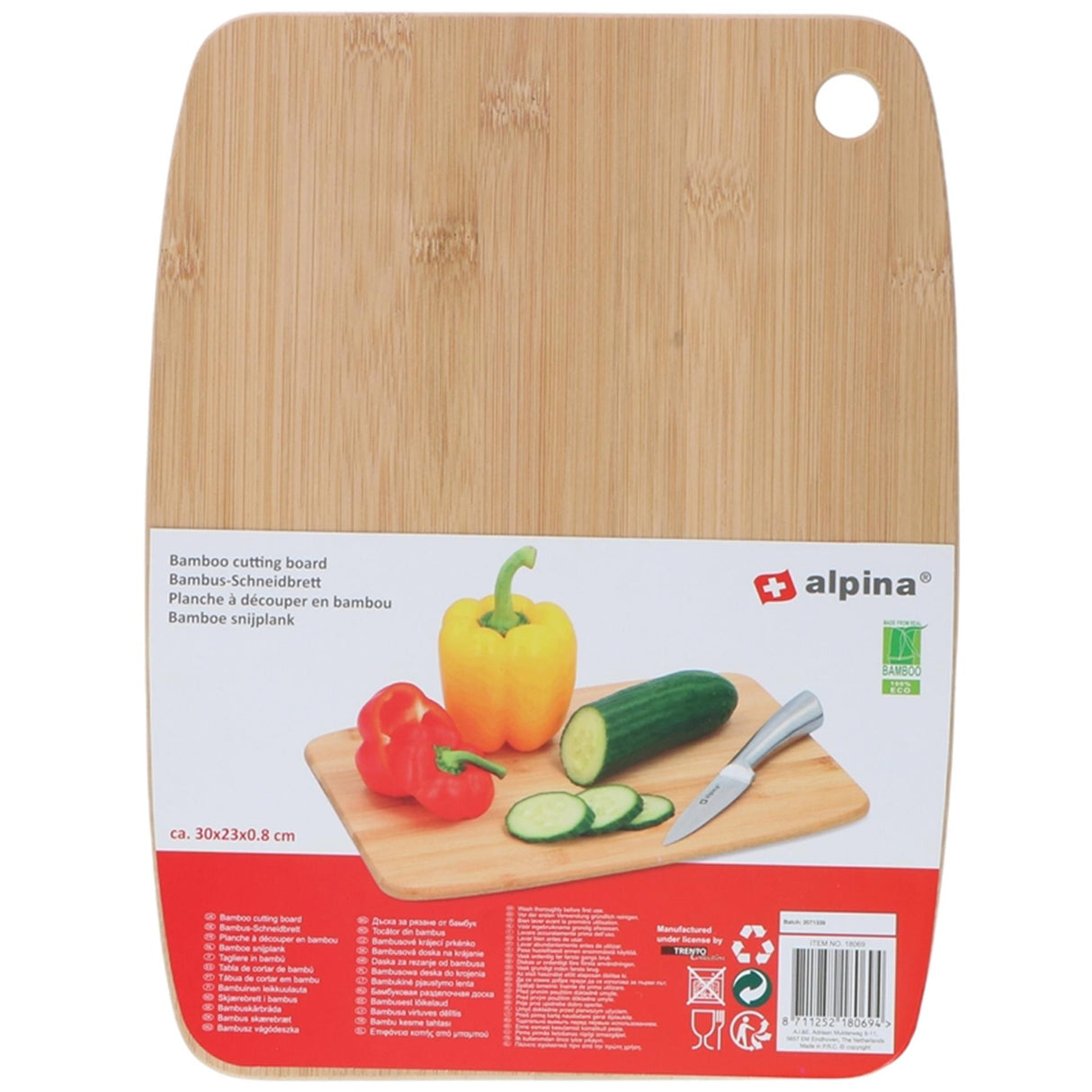 Alpina bamboe snijplank, 30x23cm