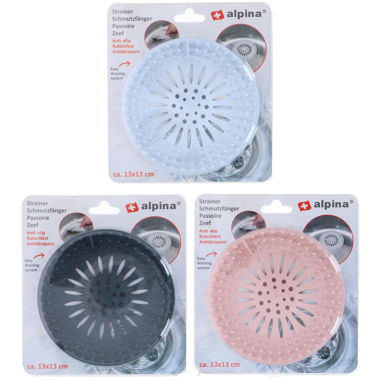 Alpina gootsteenzeef anti-slip ø13cm