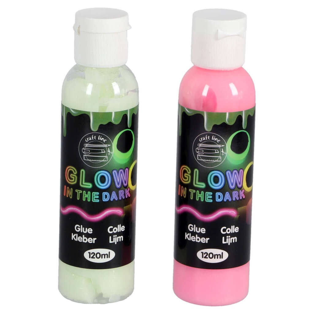 Craft line glow in the dark lijm gekleurd 120 ml