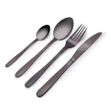Alpina set bestek - 4-persoons: 4 messen, 4 vorken, 4 eetlepels, 4 kleine lepels - vaatwasserbestendig - rvs - zwart