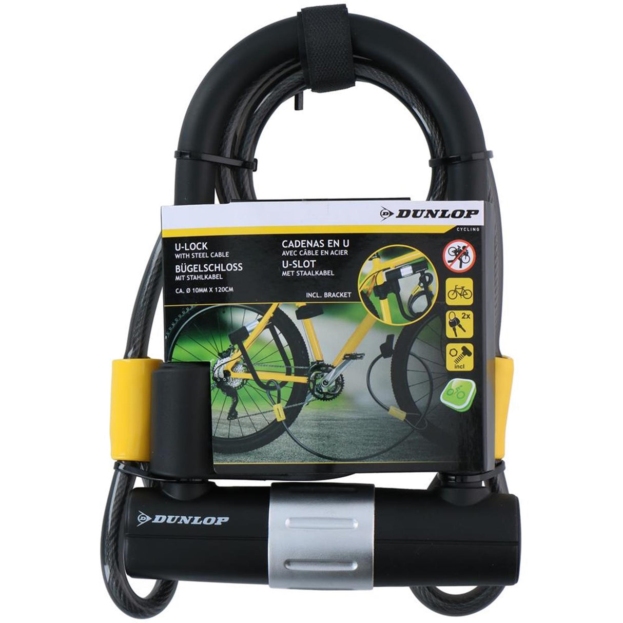 Dunlop frame u-slot met kabel en houder