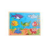 Houten dieren puzzel 9pcs 30x22x1,5cm