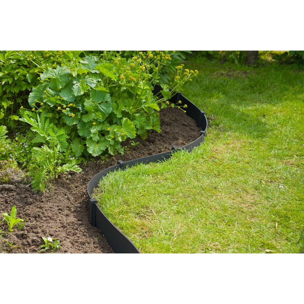 Nature borderrandset h15 cm x 10 m met pen zwart