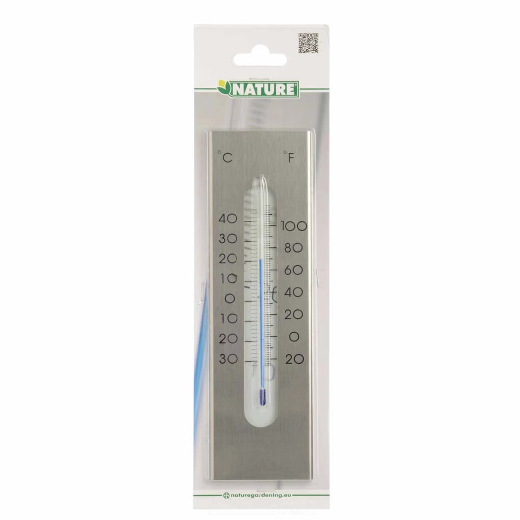 Nature Nature Wandthermometer 7x1x23 cm aluminium