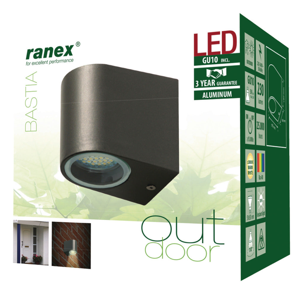 Ranex Ranex Ra-5000332 Led Buitenwandlamp van Roestvrijstaal