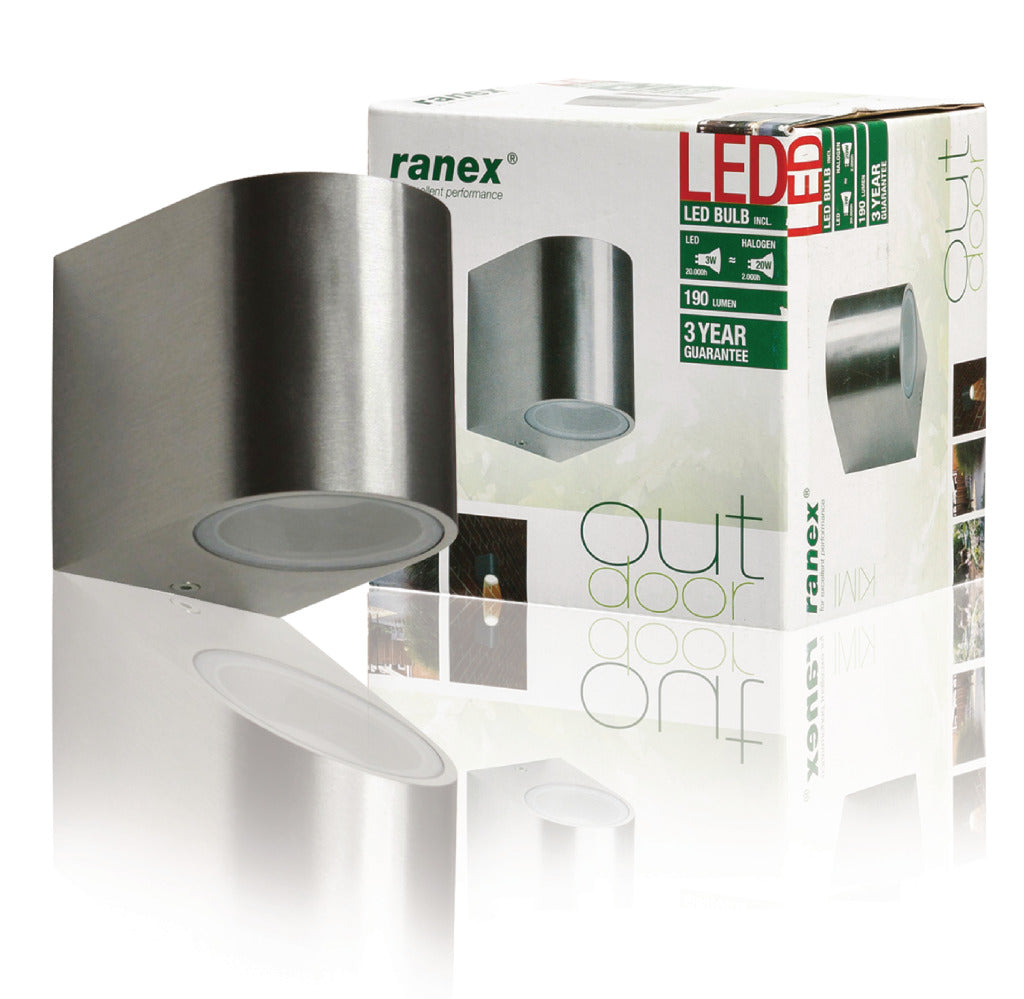 Ranex Wandlamp Kimi LED 6,8 x 9,2 cm aluminium zilver