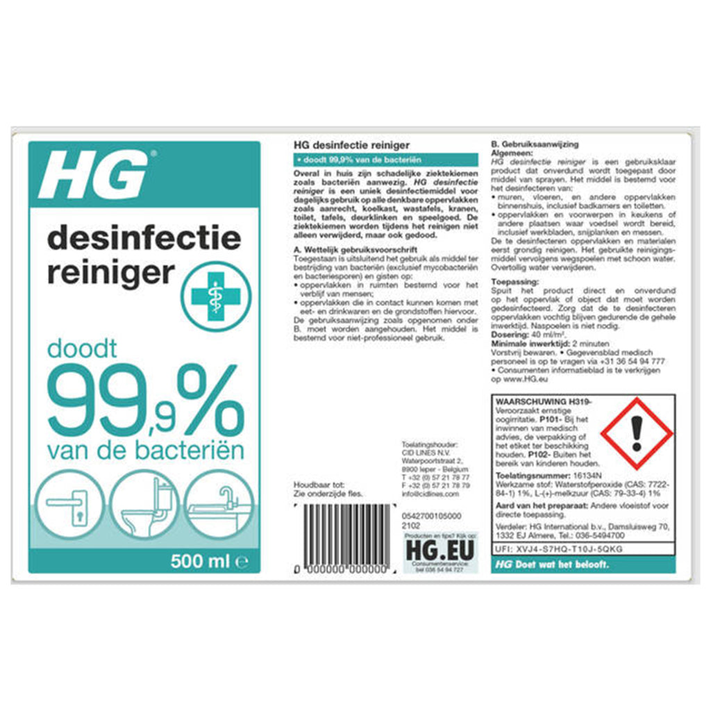 HG HG Desinfectie Reiniger 500 ml