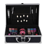 Casuelle aluminium make-up koffer donkerblauw glitter