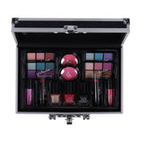 Casuelle aluminium make-up koffer donkerblauw glitter