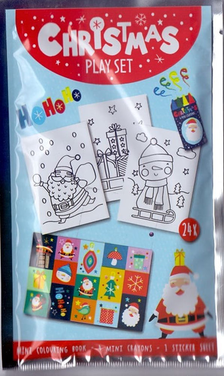 Wins holland traktatiesetje: kleurboekje, waskrijtjes stickervel - kerst