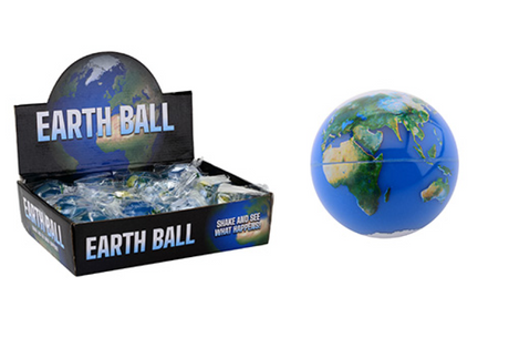 Johntoy globe glitterbal 65mm in display