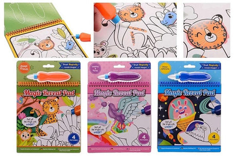 Magisch tekenblok met waterkwast, 3 asso