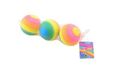 Johntoy regenboogballen 3 stuks in net. 8 cm. 3+