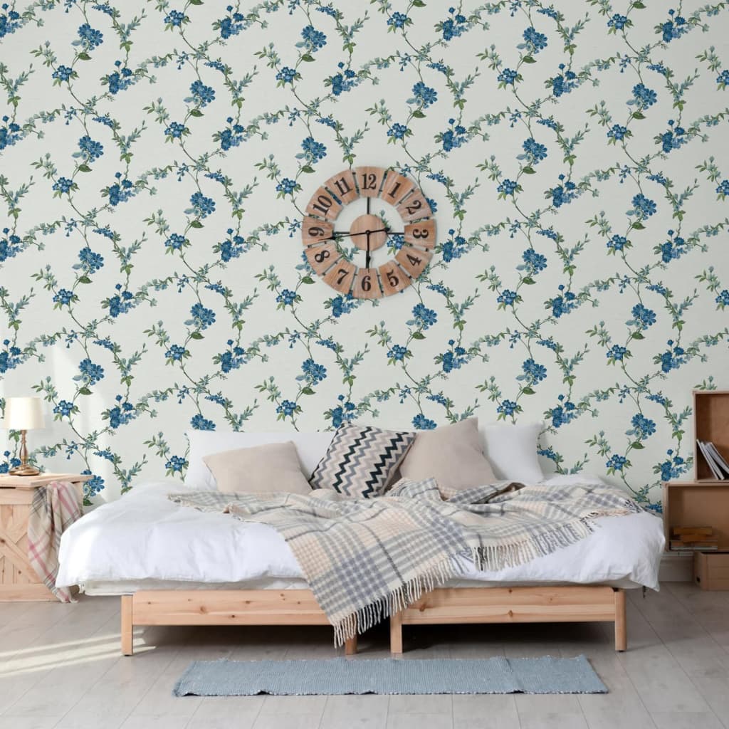 DUTCH WALLCOVERINGS DUTCH WALLCOVERINGS Behang Flower lichtblauw