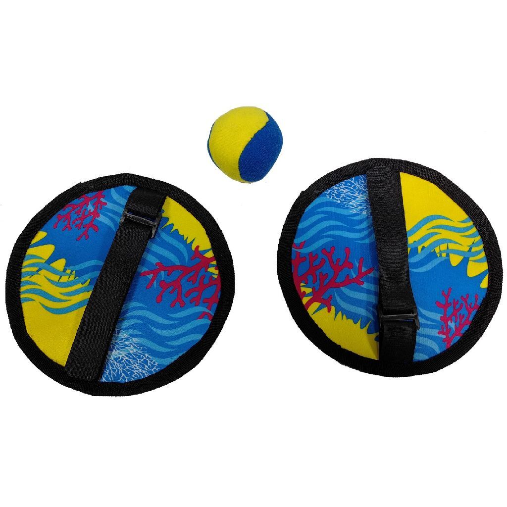 Summertime soft catch ball set blauw geel